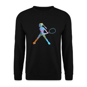 tennis,backhand,tennis player,girl,child - Unisex Sweatshirt - black - Front - Alina (178cm) & Michal (187cm)