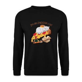 Indoor cat - Unisex Sweatshirt - black - Front - Alina (178cm) & Michal (187cm)