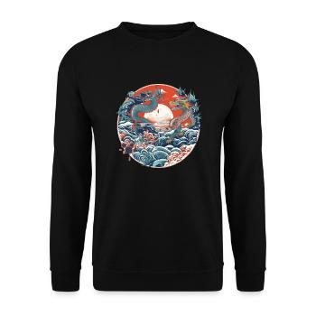 Chinese folklore - Unisex Sweatshirt - black - Front - Alina (178cm) & Michal (187cm)