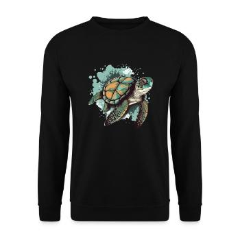 Die Meeresschildkröte - Unisex Pullover - Schwarz - Vorne - Alina (178cm) & Michal (187cm)