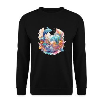 Delphine - Unisex Pullover - Schwarz - Vorne - Alina (178cm) & Michal (187cm)
