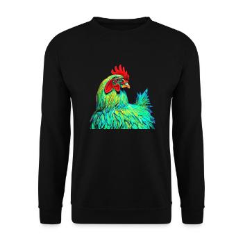 Pop Art Chicken Farm Animals Colorful Nature - Unisex Sweatshirt - black - Front - Alina (178cm) & Michal (187cm)