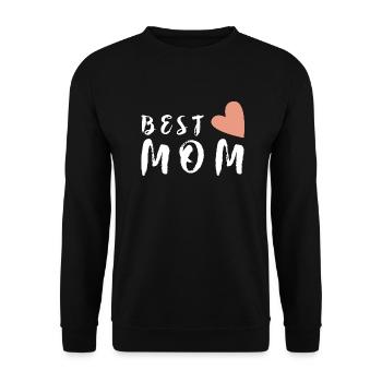 Best Mom Mother's Day Best Mom Mother Gift Heart - Unisex Sweatshirt - black - Front - Alina (178cm) & Michal (187cm)