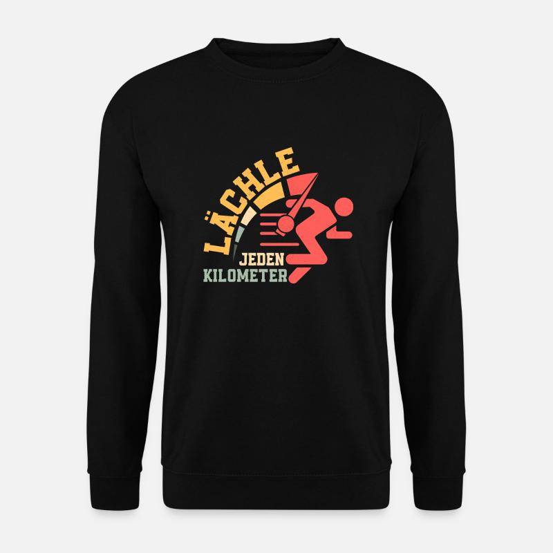 Lächle jeden Kilometer Joggen Laufen - Unisex Pullover - Schwarz