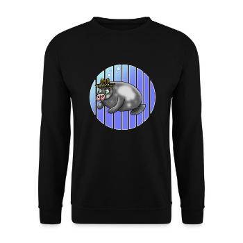 Manati Seekuh Ska Hut lustige Tiere - Unisex Pullover - Schwarz - Vorne - Alina (178cm) & Michal (187cm)