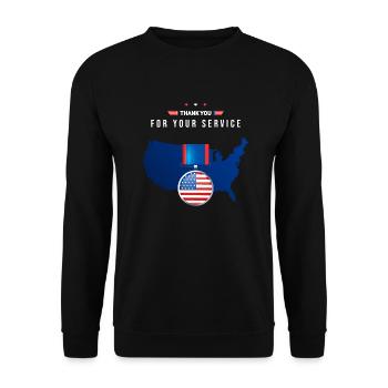 Thank You For Your Service Patriotic Veterans Day - Sweat-shirt Unisexe - noir - Devant - Alina (178cm) & Michal (187cm)