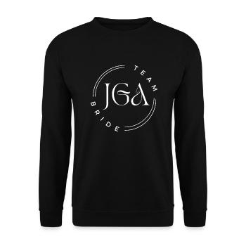 JGA Team Bride - Unisex Pullover - Schwarz - Vorne - Alina (178cm) & Michal (187cm)