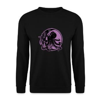 Witchy Octopus Illustration - Unisex Sweatshirt - black - Front - Alina (178cm) & Michal (187cm)