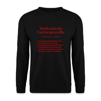 Medizinische Fachangestellte Definition - Unisex Pullover - Schwarz - Vorne - Alina (178cm) & Michal (187cm)
