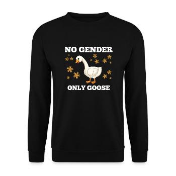 gender, goose, no gender only goose, no gender - Unisex Sweatshirt - black - Front - Alina (178cm) & Michal (187cm)