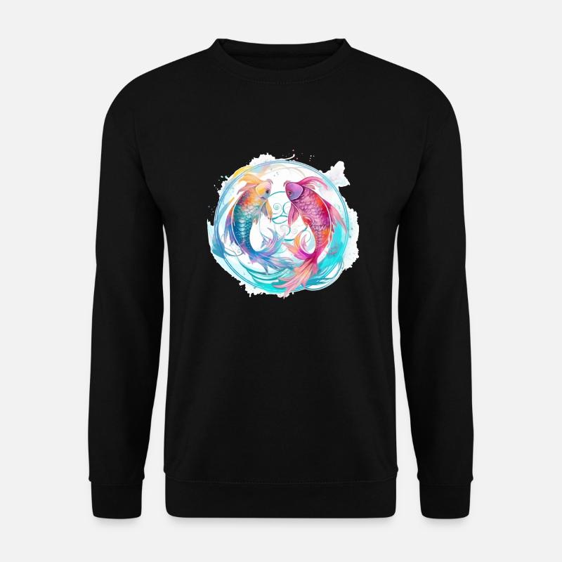 Blue and pink fish - Unisex Sweatshirt - black