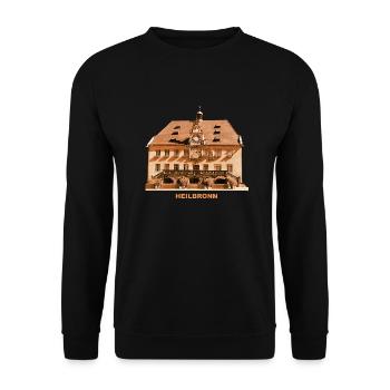 Hôtel de ville de Heilbronn Neckar Baden-Württemberg - Sweat-shirt Unisexe - noir - Devant - Alina (178cm) & Michal (187cm)