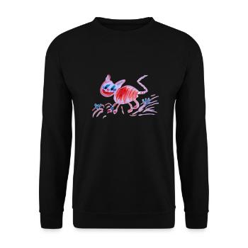 Chat du Cheshire, Peinture Abstraite - Sweat-shirt Unisexe - noir - Devant - Alina (178cm) & Michal (187cm)