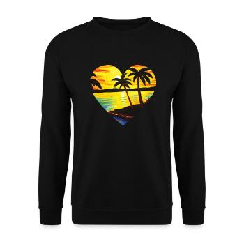 Palme Sonne Palmen Insel Sommerurlaub Strand - Unisex Pullover - Schwarz - Vorne - Alina (178cm) & Michal (187cm)