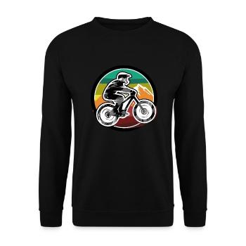 Descente,Hill,VTT,Cyclisme,Cycliste,Graffiti - Sweat-shirt Unisexe - noir - Devant - Alina (178cm) & Michal (187cm)