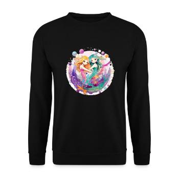 Mermaids - Unisex Sweatshirt - black - Front - Alina (178cm) & Michal (187cm)