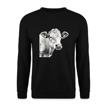 The cow in pencil n°3 - Unisex Sweatshirt - black - Front - Alina (178cm) & Michal (187cm)