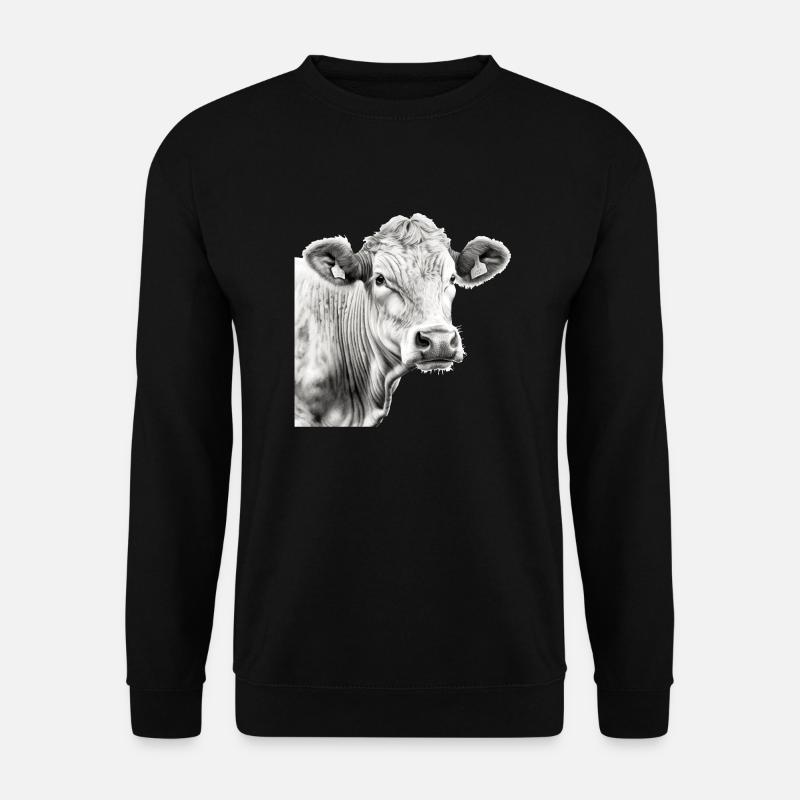 Die Kuh im Bleistift Nr. 3 - Unisex Pullover - Schwarz
