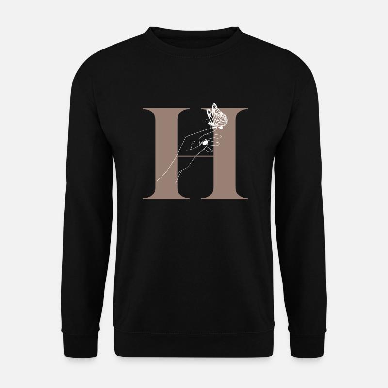 letter H Magic butterfly - Unisex Sweatshirt - black