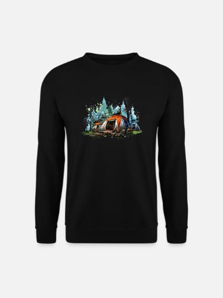 Camping atmosphere. A retro adventure. - Unisex Sweatshirt - black