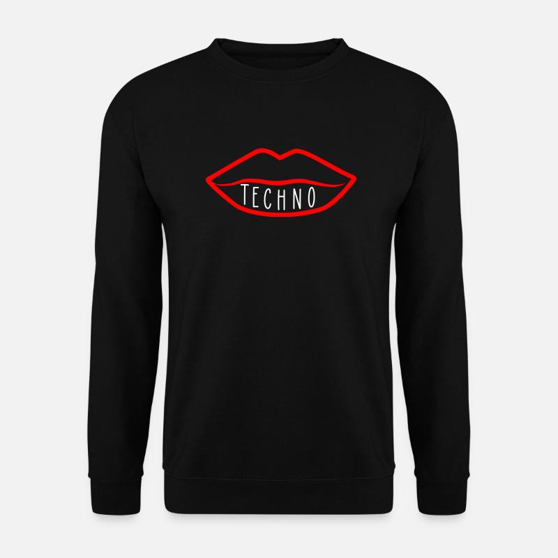 Techno-Musik-Lippe - Unisex Pullover - Schwarz