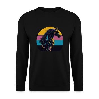 Stallion Horse Sunset - Unisex Sweatshirt - black - Front - Alina (178cm) & Michal (187cm)