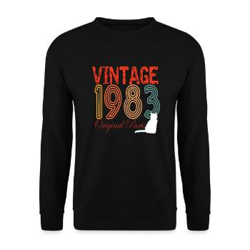 Vintage 1983 birthday gift - Unisex Sweatshirt - black - Front - Alina (178cm) & Michal (187cm)