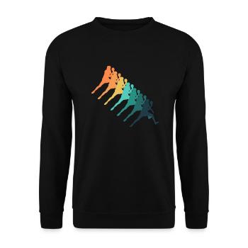 Tennis de table rétro - Sweat-shirt Unisexe - noir - Devant - Alina (178cm) & Michal (187cm)