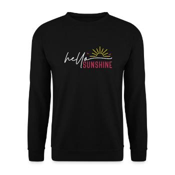 Hello Sunshine Hallo Sonnenschein Sommer Sonne Fun - Unisex Pullover - Schwarz - Vorne - Alina (178cm) & Michal (187cm)