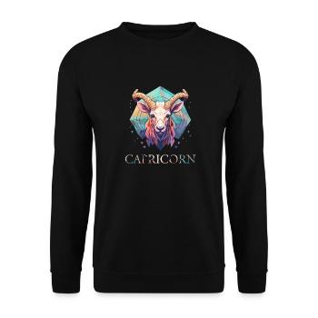 Capricorn zodiac sign - Steinbock Sternzeichen - Unisex Pullover - Schwarz - Vorne - Alina (178cm) & Michal (187cm)