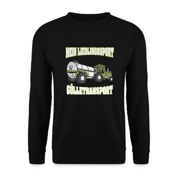 Mein Lieblingssport Gülletransport Bauer Landwirt - Unisex Pullover - Schwarz - Vorne - Alina (178cm) & Michal (187cm)