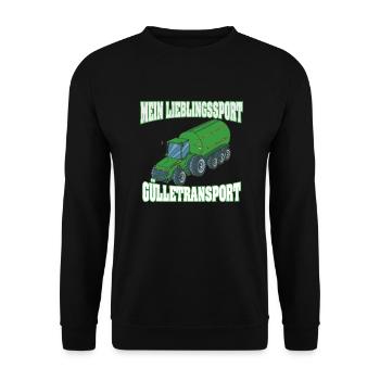 Mein Lieblingssport Gülletransport Bauer Landwirt - Unisex Pullover - Schwarz - Vorne - Alina (178cm) & Michal (187cm)