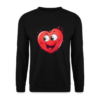 Cheerful heart - Unisex Sweatshirt - black - Front - Alina (178cm) & Michal (187cm)