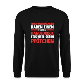Feuerwehrmann Feuerwehr - Unisex Pullover - Schwarz - Vorne - Alina (178cm) & Michal (187cm)