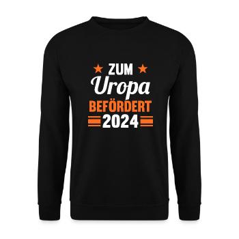 Werdender Uropa 2042 - Unisex Pullover - Schwarz - Vorne - Alina (178cm) & Michal (187cm)