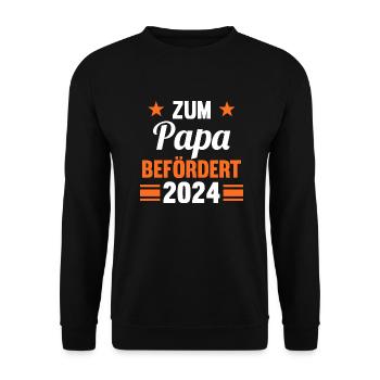 Werdender Papa 2042 - Unisex Pullover - Schwarz - Vorne - Alina (178cm) & Michal (187cm)