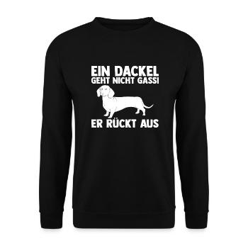 Hund Dackel - Unisex Pullover - Schwarz - Vorne - Alina (178cm) & Michal (187cm)