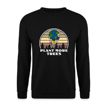 Plant more trees Umweltschutz Wald Berge Erde - Unisex Pullover - Schwarz - Vorne - Alina (178cm) & Michal (187cm)