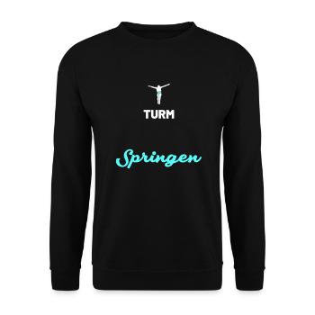 Turmspringen Springer - Unisex Pullover - Schwarz - Vorne - Alina (178cm) & Michal (187cm)