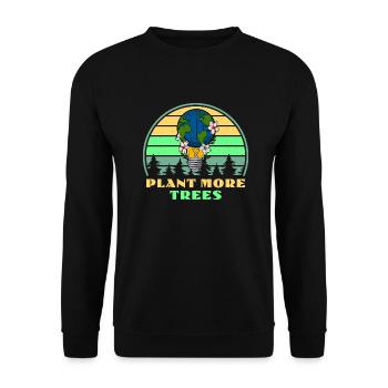 Plant more trees Umweltschutz Wald Berge Erde - Unisex Pullover - Schwarz - Vorne - Alina (178cm) & Michal (187cm)