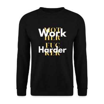 work harder - Sweat-shirt Unisexe - noir - Devant - Alina (178cm) & Michal (187cm)