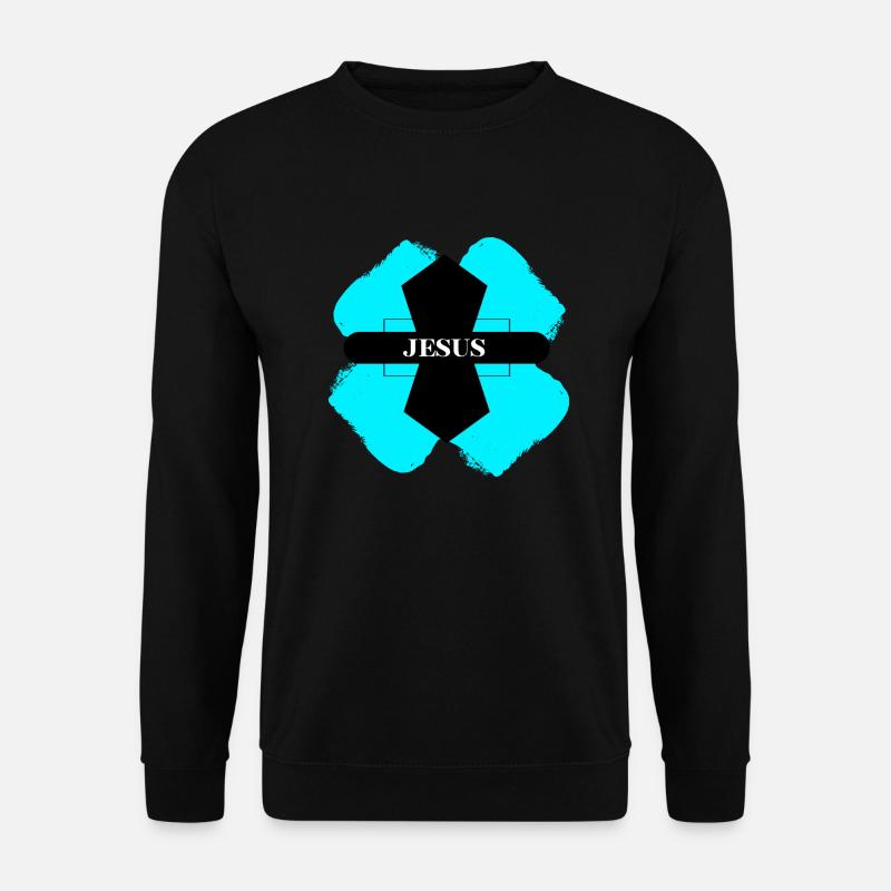 Jesus cross türkis - Unisex Pullover - Schwarz