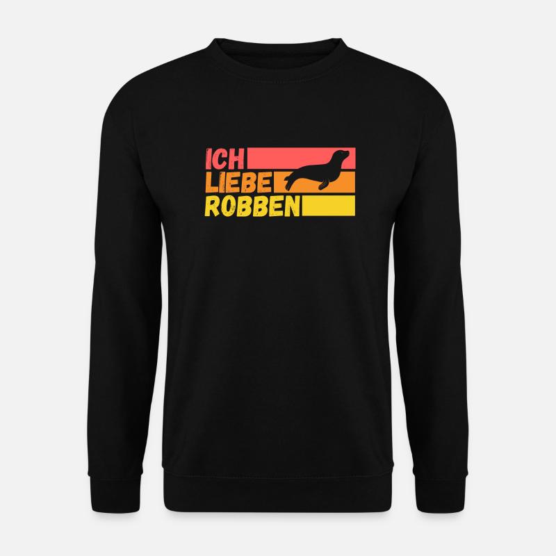 Seehund Seelöwe Robbe - Unisex Pullover - Schwarz