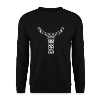 logo poitrine maori 34 blanc - Sweat-shirt Unisexe - noir - Devant - Alina (178cm) & Michal (187cm)