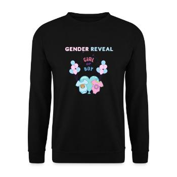Gender Reveal - Unisex Pullover - Schwarz - Vorne - Alina (178cm) & Michal (187cm)