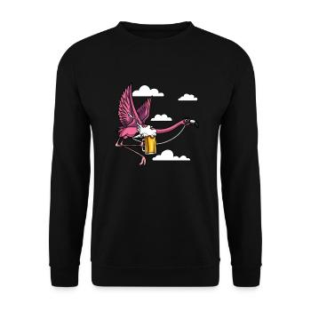 Fête de consommation de bière Flamingo Bird - Sweat-shirt Unisexe - noir - Devant - Alina (178cm) & Michal (187cm)