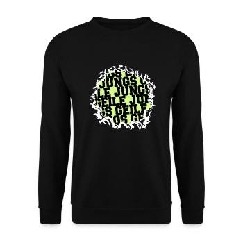spruch zitat geschenkidee geiler junge geek humor - Unisex Pullover - Schwarz - Vorne - Alina (178cm) & Michal (187cm)
