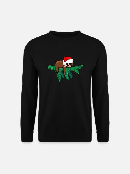 Christmas Sloth Santa - Unisex Pullover - Schwarz