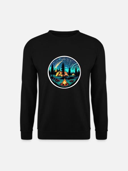Camping, tent and campfire - Unisex Sweatshirt - black