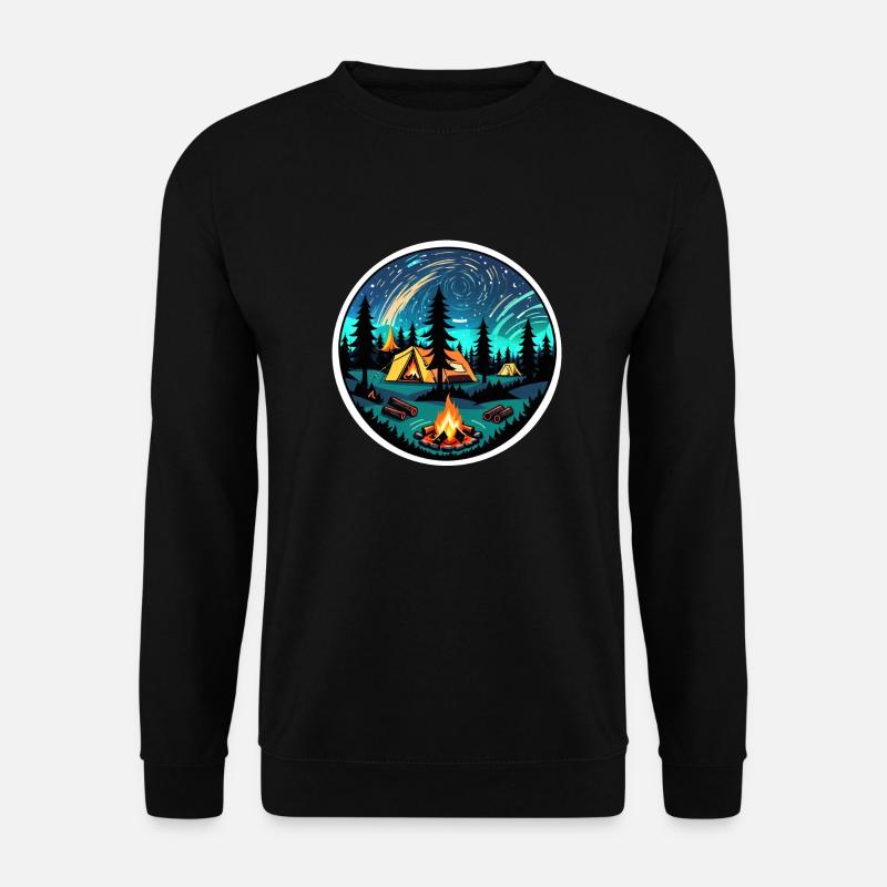 Camping, tent and campfire - Unisex Sweatshirt - black